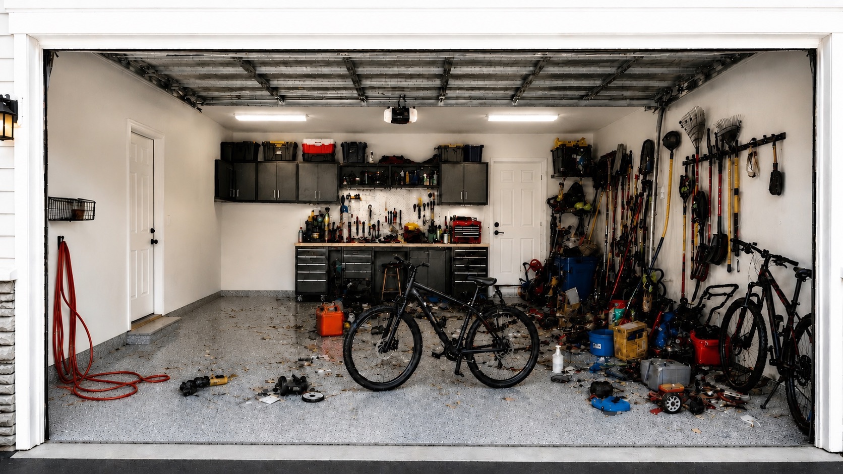 After: Garage organization system